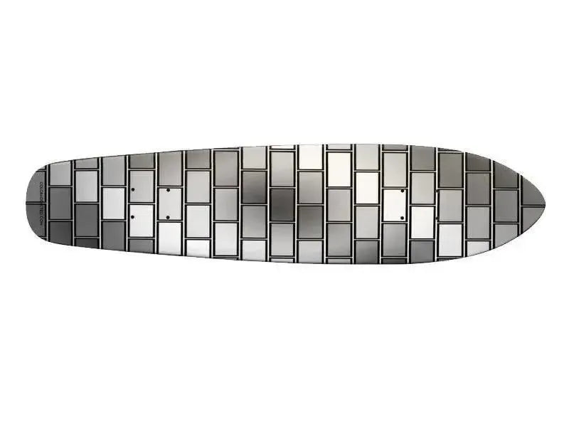 Skateboard Decks-BRICK WALL #2 Skateboard Decks-Grays & White-from COLORADDICTED.COM-
