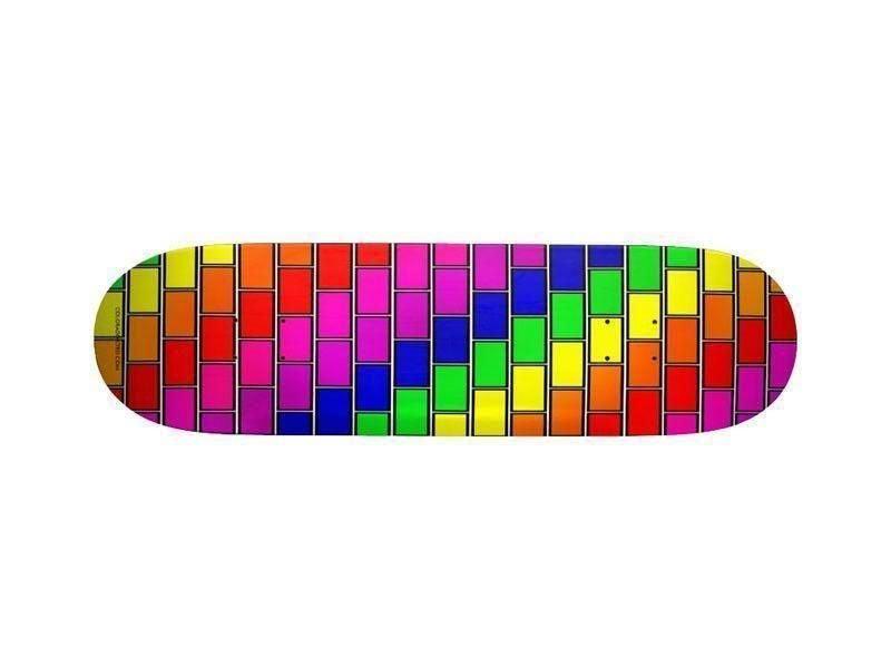 Skateboard Decks-BRICK WALL #2 Skateboard Decks-Multicolor Bright-from COLORADDICTED.COM-