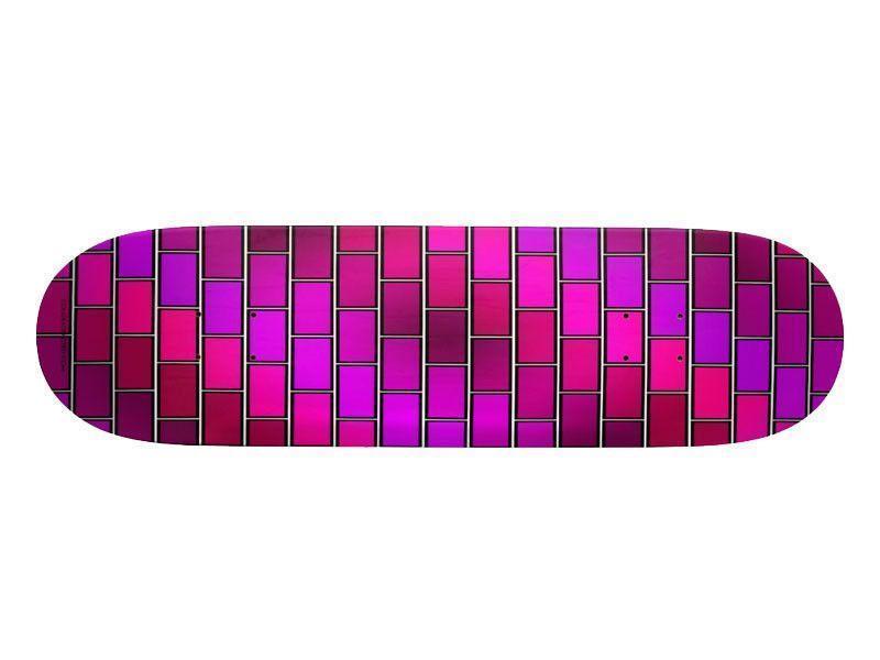 Skateboard Decks-BRICK WALL #2 Skateboard Decks-Purples &amp; Fuchsias &amp; Violets &amp; Magentas-from COLORADDICTED.COM-