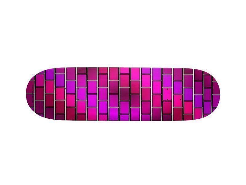 Skateboard Decks-BRICK WALL #2 Skateboard Decks-Purples &amp; Fuchsias &amp; Violets &amp; Magentas-from COLORADDICTED.COM-