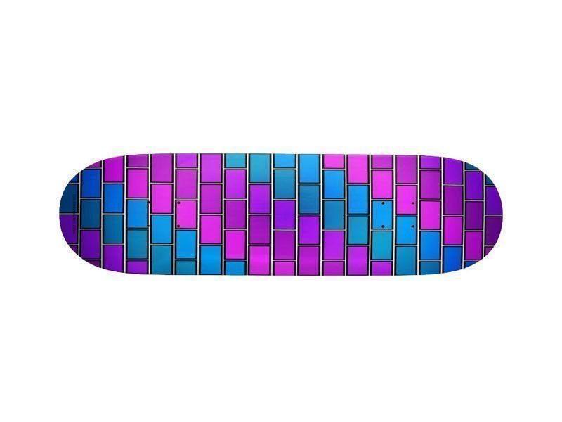 Skateboard Decks-BRICK WALL #2 Skateboard Decks-Purples &amp; Violets &amp; Fuchsias &amp; Turquoises-from COLORADDICTED.COM-