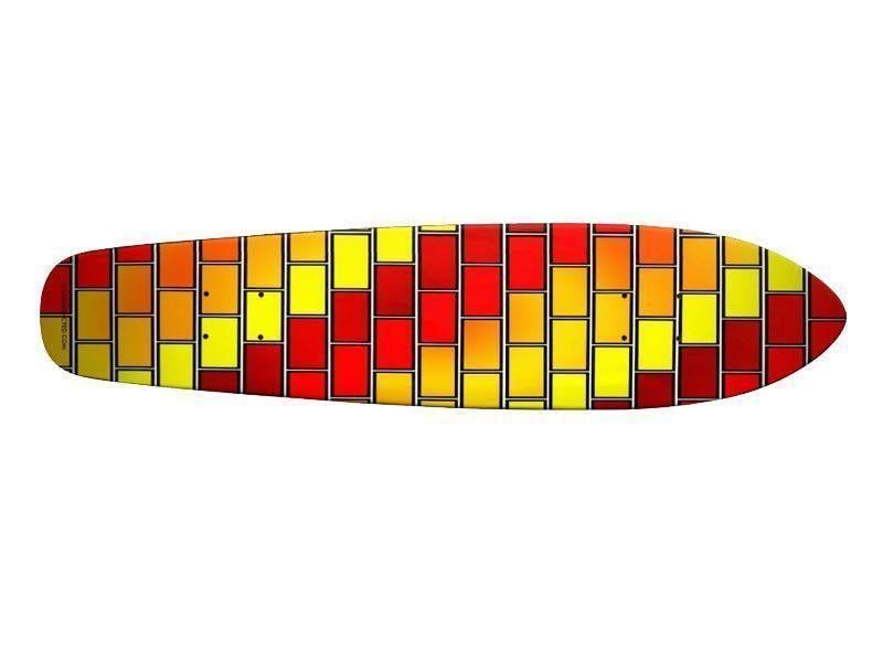 Skateboard Decks-BRICK WALL #2 Skateboard Decks-Reds &amp; Oranges &amp; Yellows-from COLORADDICTED.COM-