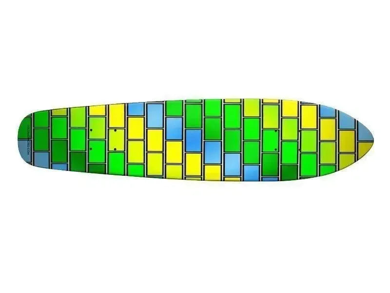 Skateboards-BRICK WALL #2 Skateboards-Greens & Yellows & Light Blues-from COLORADDICTED.COM-
