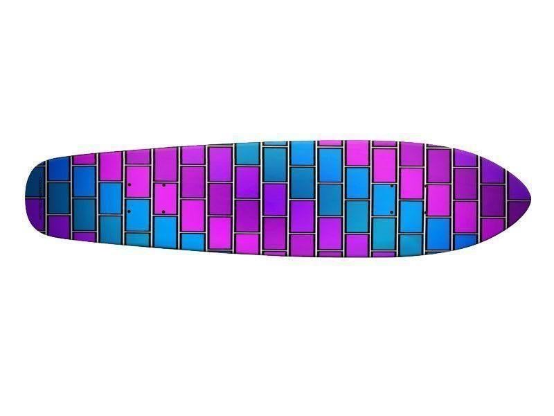 Skateboards-BRICK WALL #2 Skateboards-Purples &amp; Violets &amp; Fuchsias &amp; Turquoises-from COLORADDICTED.COM-