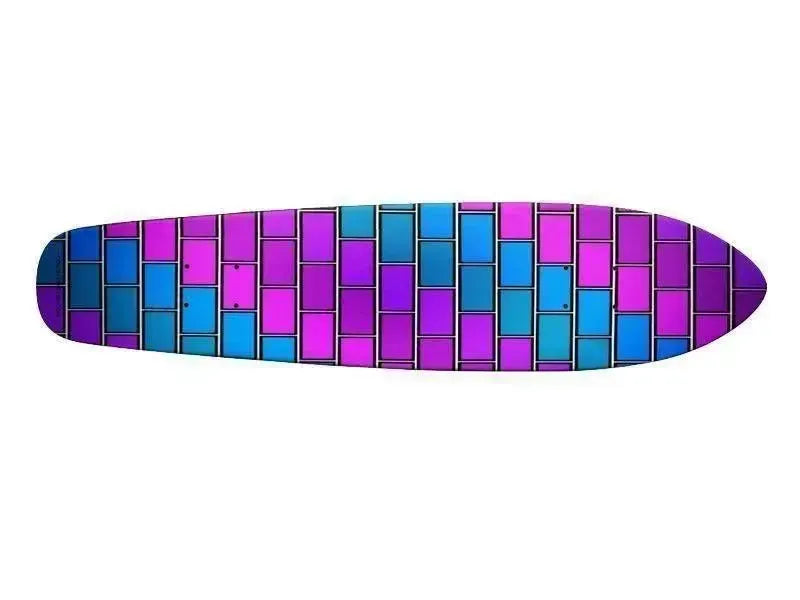Skateboards-BRICK WALL #2 Skateboards-Purples & Violets & Fuchsias & Turquoises-from COLORADDICTED.COM-
