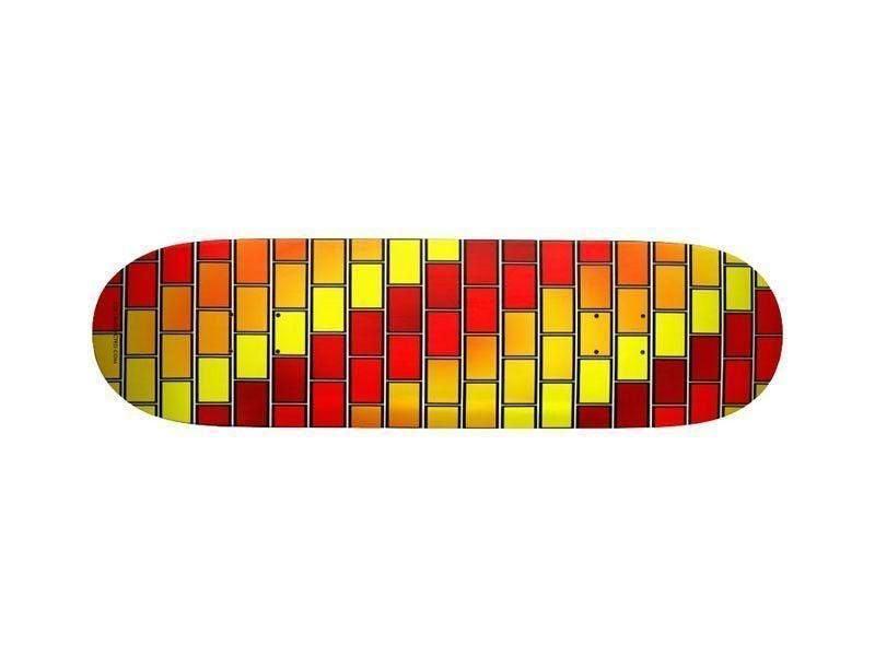 Skateboards-BRICK WALL #2 Skateboards-Reds &amp; Oranges &amp; Yellows-from COLORADDICTED.COM-