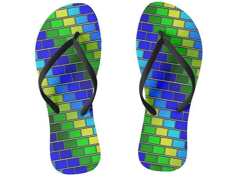 Flip Flops-BRICK WALL #2 Slim-Strap Flip Flops-from COLORADDICTED.COM-