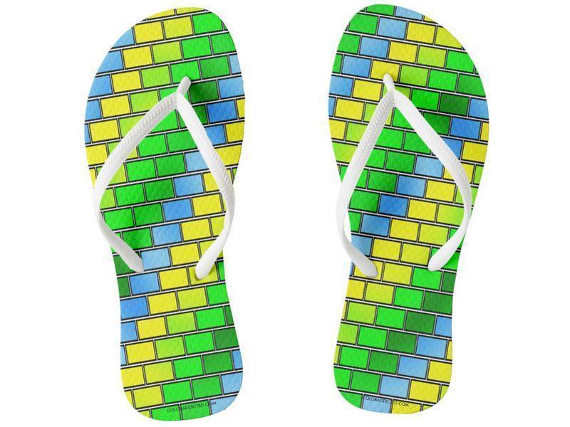 Flip Flops-BRICK WALL #2 Slim-Strap Flip Flops-from COLORADDICTED.COM-
