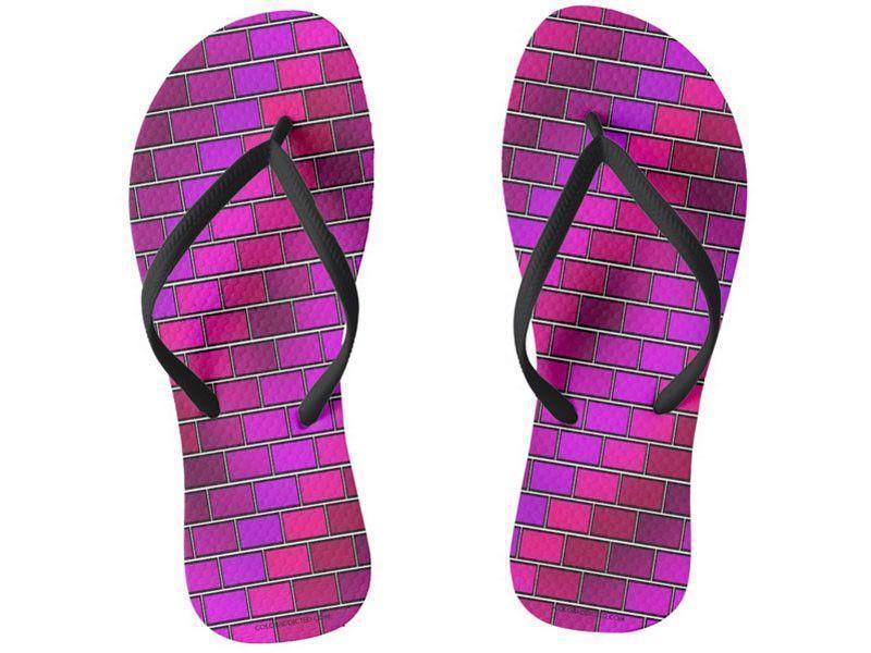 Flip Flops-BRICK WALL #2 Slim-Strap Flip Flops-from COLORADDICTED.COM-