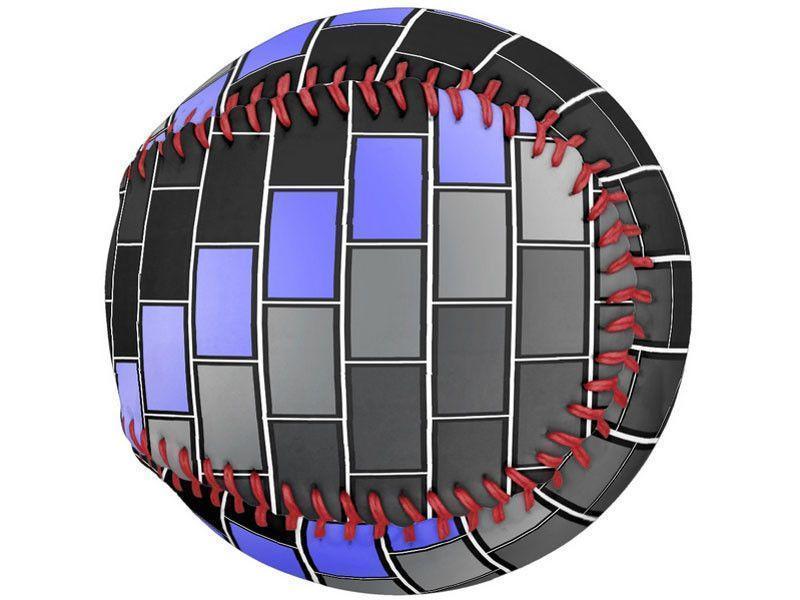 Softballs-BRICK WALL #2 Softballs-Black &amp; Grays &amp; Light Blues-from COLORADDICTED.COM-