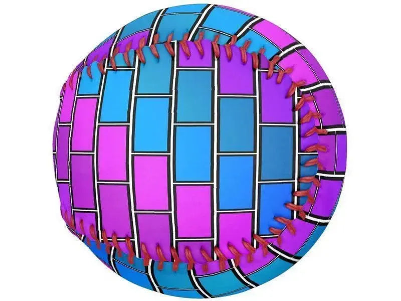 Softballs-BRICK WALL #2 Softballs-Purples & Violets & Fuchsias & Turquoises-from COLORADDICTED.COM-