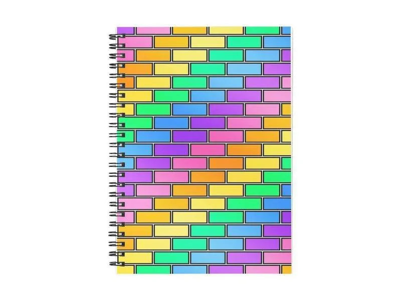 Spiral Notebooks-BRICK WALL #2 Spiral Notebooks-Multicolor Light-from COLORADDICTED.COM-