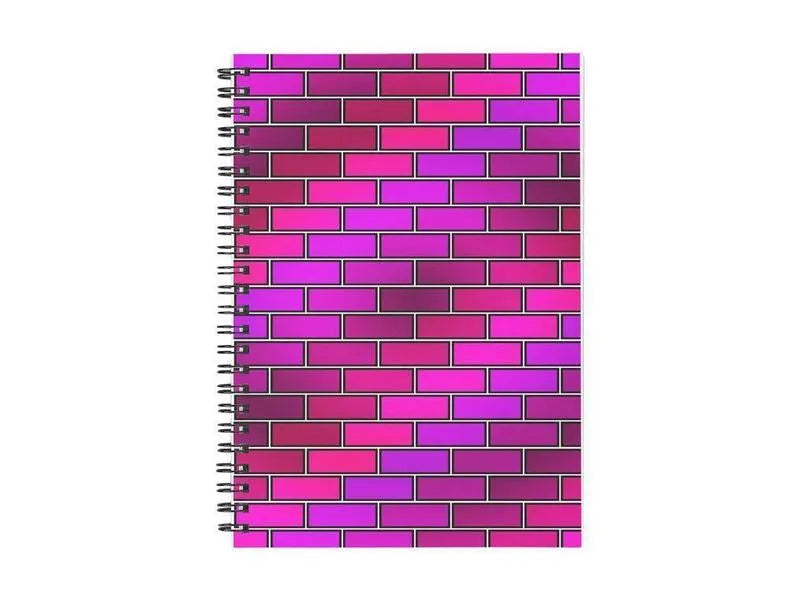 Spiral Notebooks-BRICK WALL #2 Spiral Notebooks-Purples & Fuchsias & Violets & Magentas-from COLORADDICTED.COM-