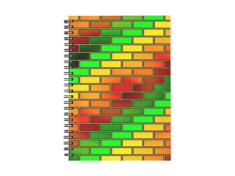 Spiral Notebooks-BRICK WALL #2 Spiral Notebooks-Reds &amp; Oranges &amp; Yellows &amp; Greens-from COLORADDICTED.COM-