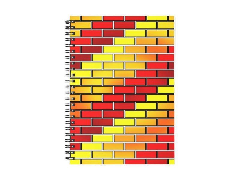 Spiral Notebooks-BRICK WALL #2 Spiral Notebooks-Reds &amp; Oranges &amp; Yellows-from COLORADDICTED.COM-