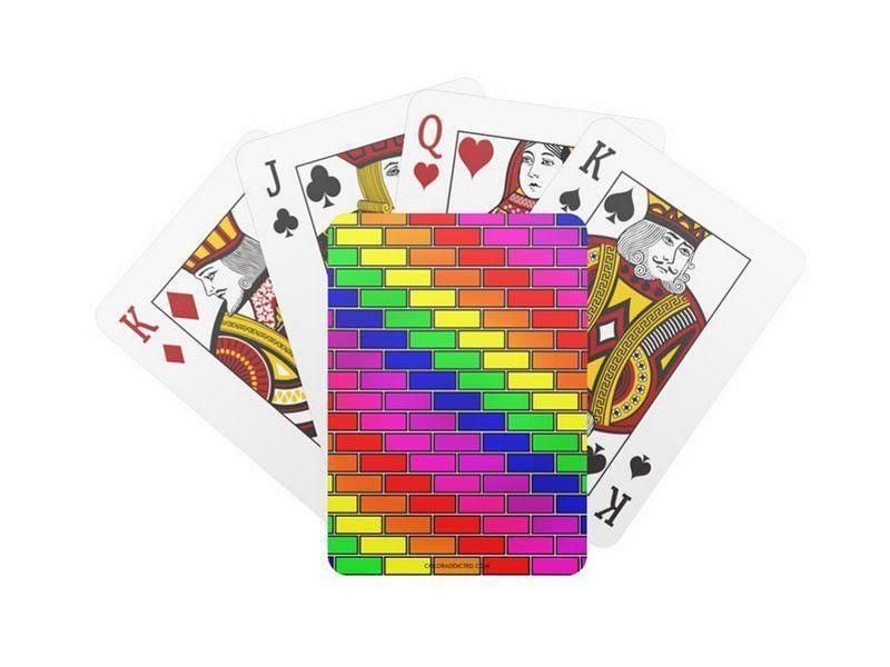 Playing Cards-BRICK WALL #2 Standard Playing Cards-Multicolor Bright-from COLORADDICTED.COM-