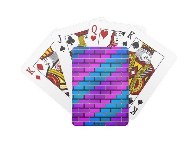Playing Cards-BRICK WALL #2 Standard Playing Cards-Purples &amp; Violets &amp; Fuchsias &amp; Turquoises-from COLORADDICTED.COM-