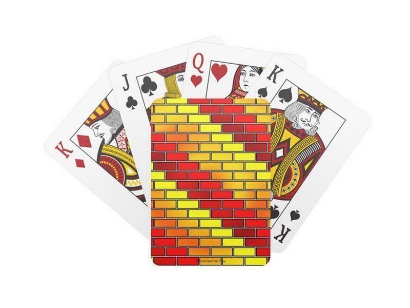 Playing Cards-BRICK WALL #2 Standard Playing Cards-Reds &amp; Oranges &amp; Yellows-from COLORADDICTED.COM-