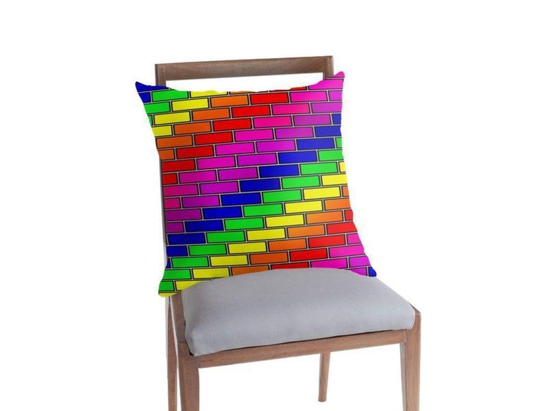 Throw Pillows & Throw Pillow Cases-BRICK WALL #2 Throw Pillows & Throw Pillow Cases-from COLORADDICTED.COM-