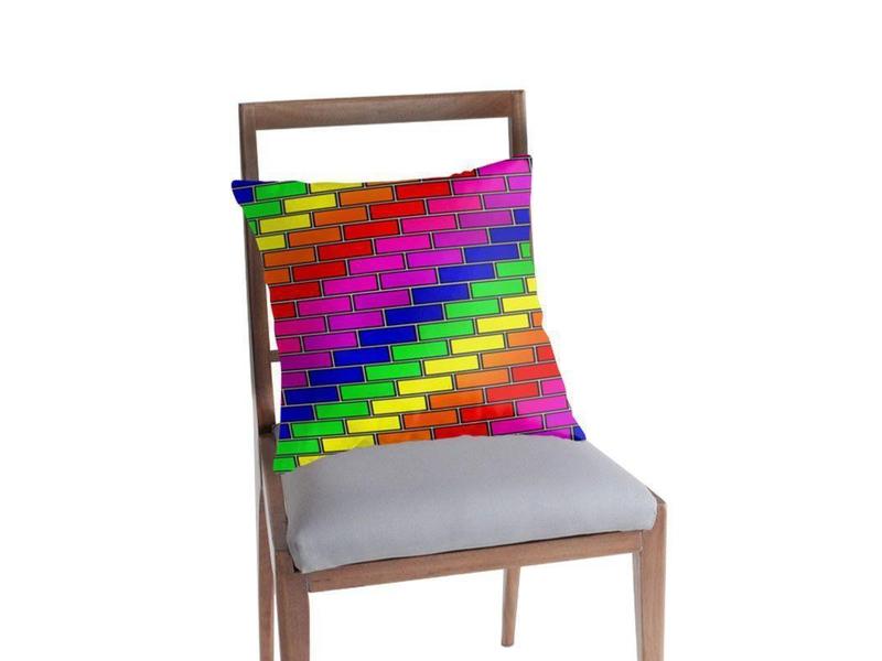 Throw Pillows & Throw Pillow Cases-BRICK WALL #2 Throw Pillows & Throw Pillow Cases-from COLORADDICTED.COM-