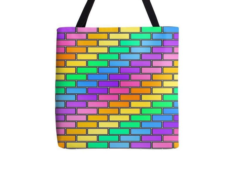 Tote Bags-BRICK WALL #2 Tote Bags-Multicolor Light-from COLORADDICTED.COM-