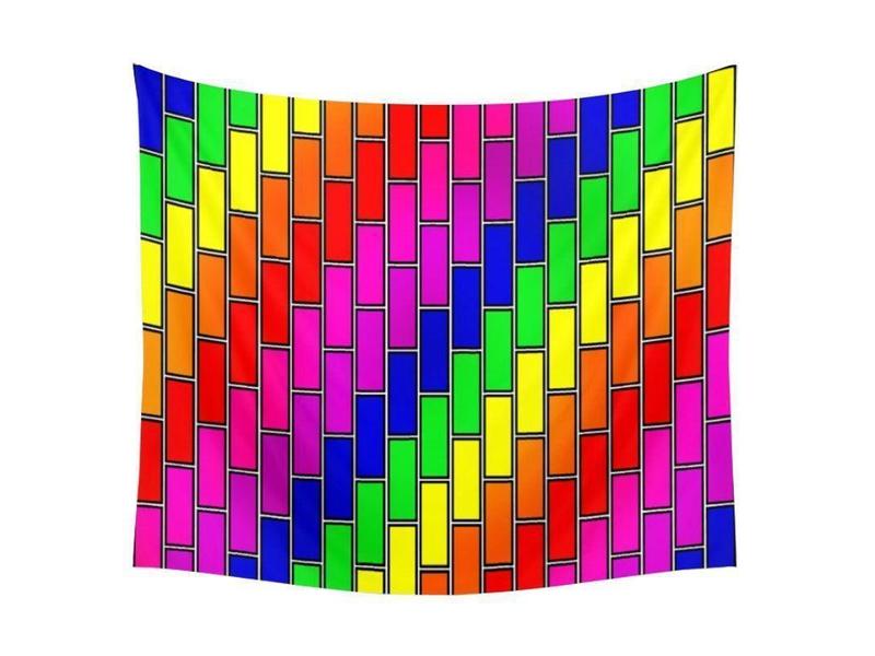 Wall Tapestries-BRICK WALL #2 Wall Tapestries-Multicolor Bright-from COLORADDICTED.COM-