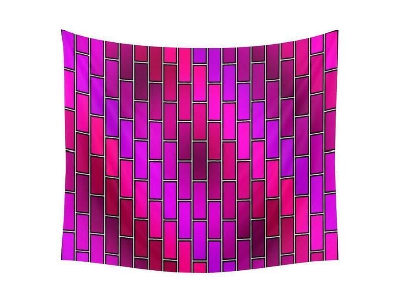 Wall Tapestries-BRICK WALL #2 Wall Tapestries-Purples &amp; Fuchsias &amp; Violets &amp; Magentas-from COLORADDICTED.COM-