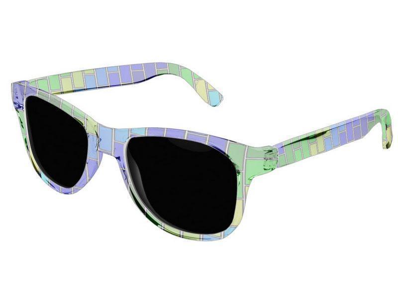 Wayfarer Sunglasses-BRICK WALL #2 Wayfarer Sunglasses (transparent background)-Blues &amp; Greens-from COLORADDICTED.COM-