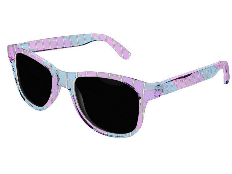 Wayfarer Sunglasses-BRICK WALL #2 Wayfarer Sunglasses (transparent background)-Purples, Violets, Fuchsias &amp; Turquoises-from COLORADDICTED.COM-