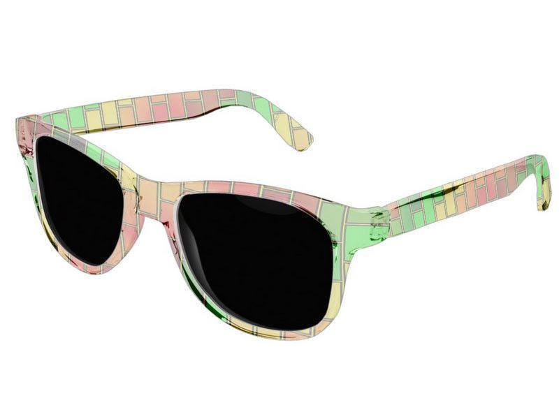 Wayfarer Sunglasses-BRICK WALL #2 Wayfarer Sunglasses (transparent background)-Reds, Oranges, Yellows &amp; Greens-from COLORADDICTED.COM-