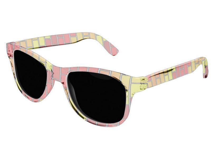 Wayfarer Sunglasses-BRICK WALL #2 Wayfarer Sunglasses (transparent background)-Reds, Oranges &amp; Yellows-from COLORADDICTED.COM-