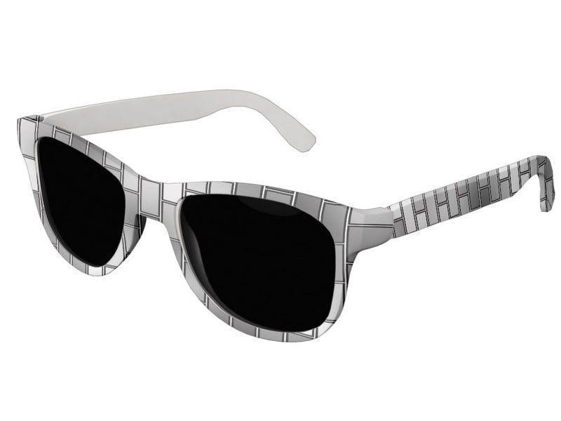 Wayfarer Sunglasses-BRICK WALL #2 Wayfarer Sunglasses (white background)-Grays &amp; White-from COLORADDICTED.COM-