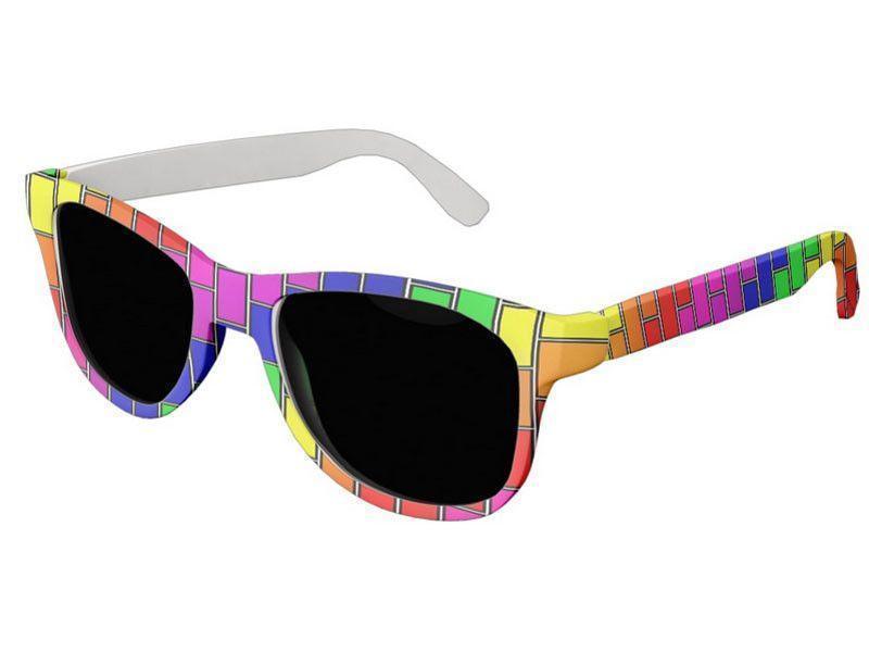 Wayfarer Sunglasses-BRICK WALL #2 Wayfarer Sunglasses (white background)-Multicolor Bright-from COLORADDICTED.COM-
