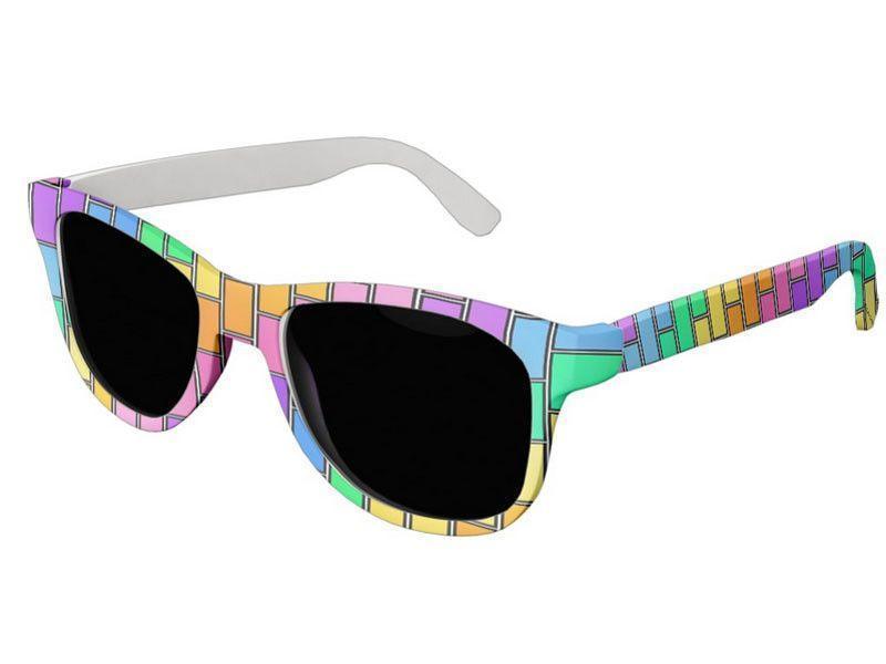Wayfarer Sunglasses-BRICK WALL #2 Wayfarer Sunglasses (white background)-Multicolor Light-from COLORADDICTED.COM-