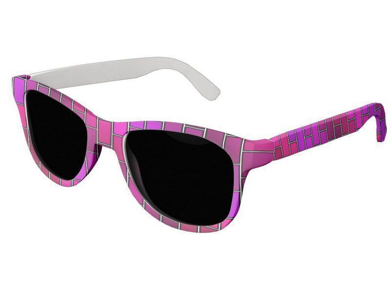 Wayfarer Sunglasses-BRICK WALL #2 Wayfarer Sunglasses (white background)-Purples, Fuchsias, Violets &amp; Magentas-from COLORADDICTED.COM-