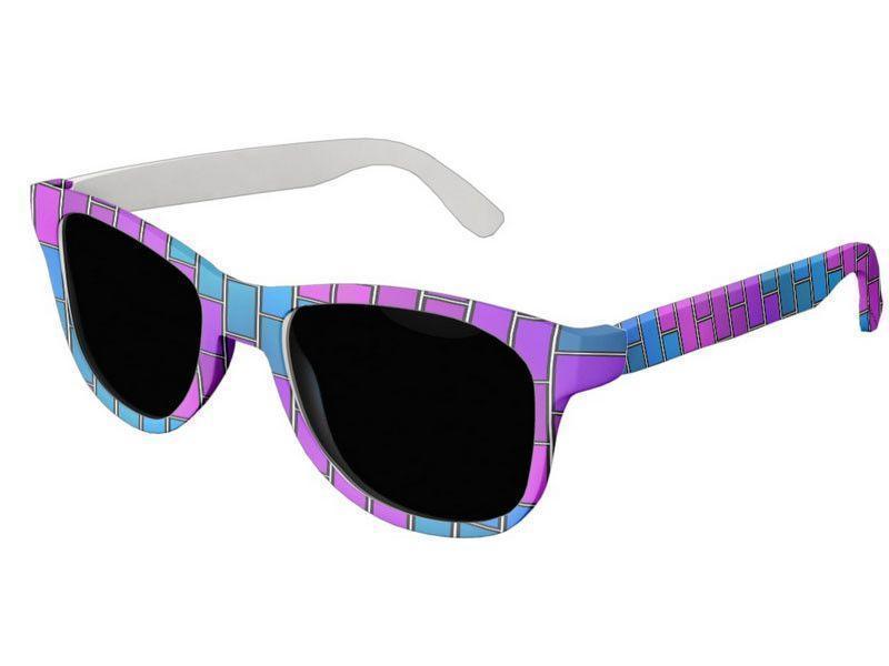 Wayfarer Sunglasses-BRICK WALL #2 Wayfarer Sunglasses (white background)-Purples, Violets, Fuchsias &amp; Turquoises-from COLORADDICTED.COM-