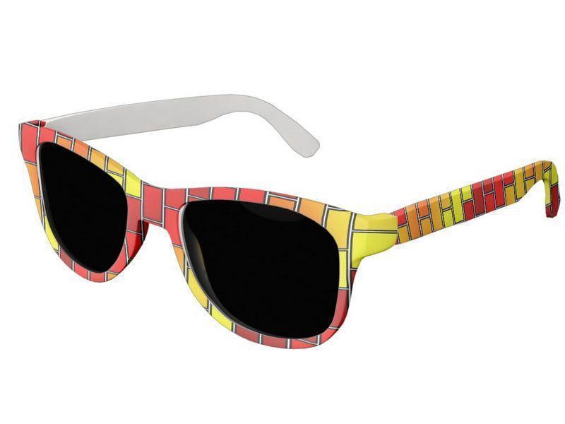 Wayfarer Sunglasses-BRICK WALL #2 Wayfarer Sunglasses (white background)-Reds, Oranges &amp; Yellows-from COLORADDICTED.COM-