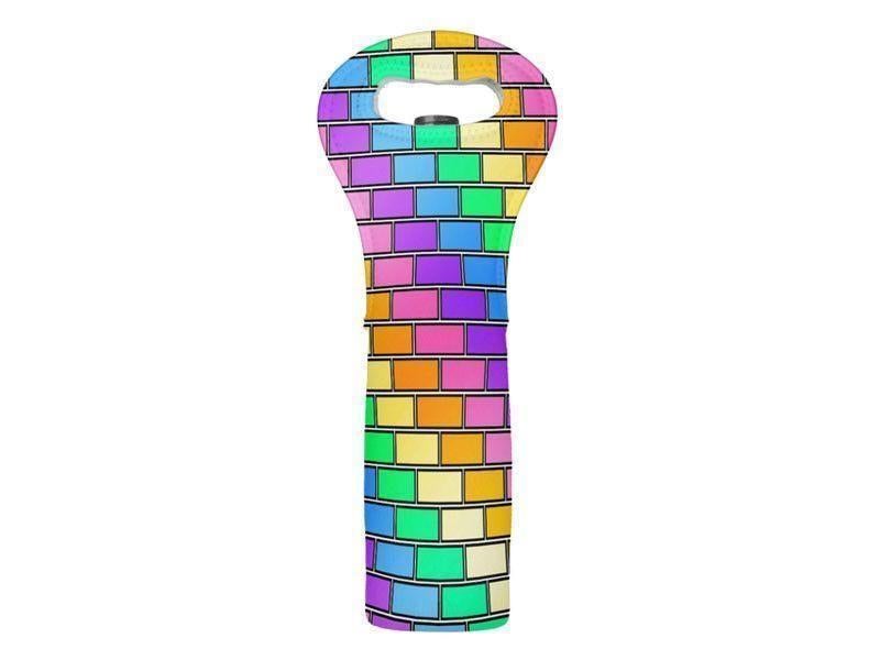 Wine Totes-BRICK WALL #2 Wine Totes-Multicolor Light-from COLORADDICTED.COM-