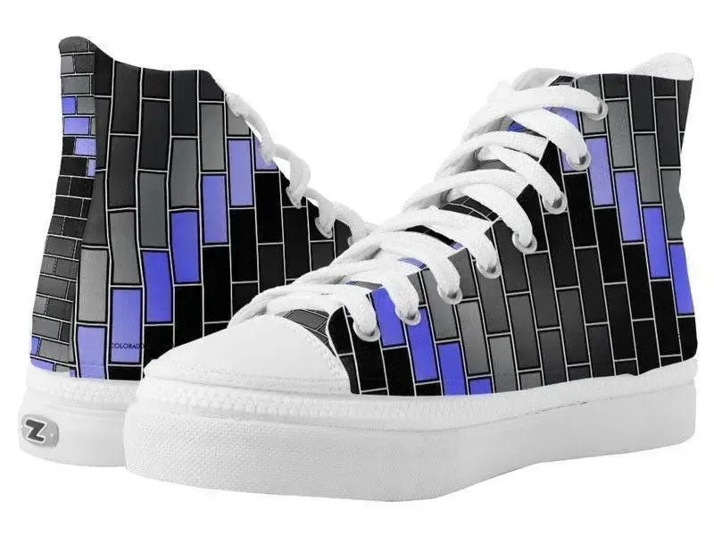 ZipZ High-Top Sneakers-BRICK WALL #2 ZipZ High-Top Sneakers-from COLORADDICTED.COM-
