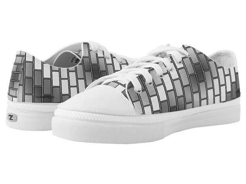 ZipZ Low-Top Sneakers-BRICK WALL #2 ZipZ Low-Top Sneakers-Grays &amp; White-from COLORADDICTED.COM-