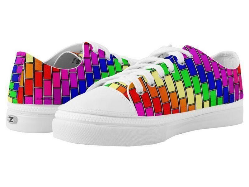 ZipZ Low-Top Sneakers-BRICK WALL #2 ZipZ Low-Top Sneakers-Multicolor Bright-from COLORADDICTED.COM-