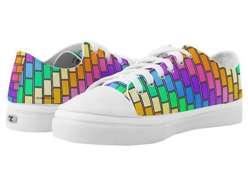 ZipZ Low-Top Sneakers-BRICK WALL #2 ZipZ Low-Top Sneakers-Multicolor Light-from COLORADDICTED.COM-
