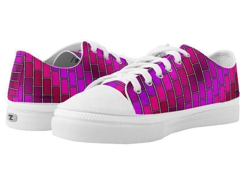 ZipZ Low-Top Sneakers-BRICK WALL #2 ZipZ Low-Top Sneakers-Purples &amp; Fuchsias &amp; Violets &amp; Magentas-from COLORADDICTED.COM-