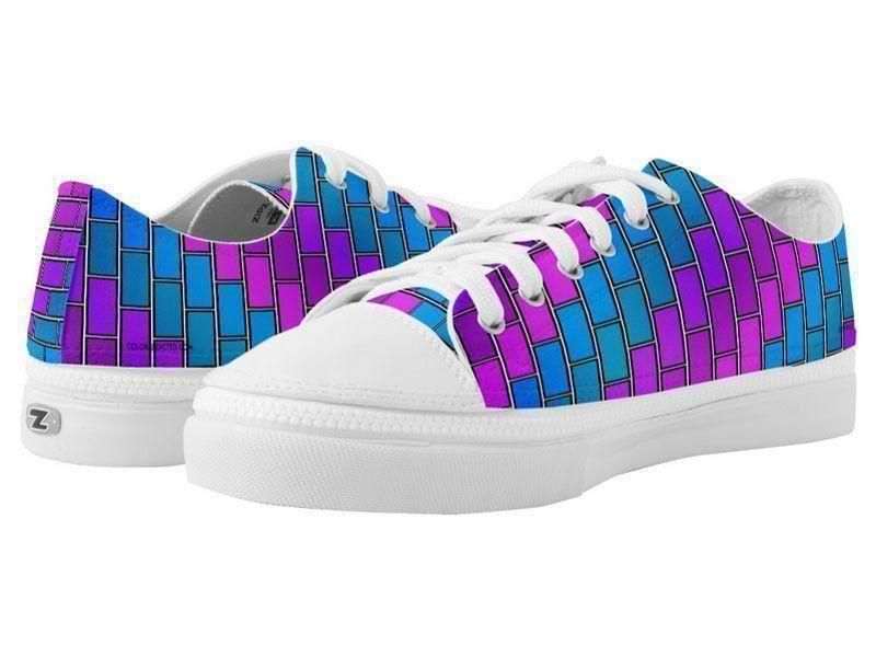 ZipZ Low-Top Sneakers-BRICK WALL #2 ZipZ Low-Top Sneakers-Purples &amp; Violets &amp; Fuchsias &amp; Turquoises-from COLORADDICTED.COM-