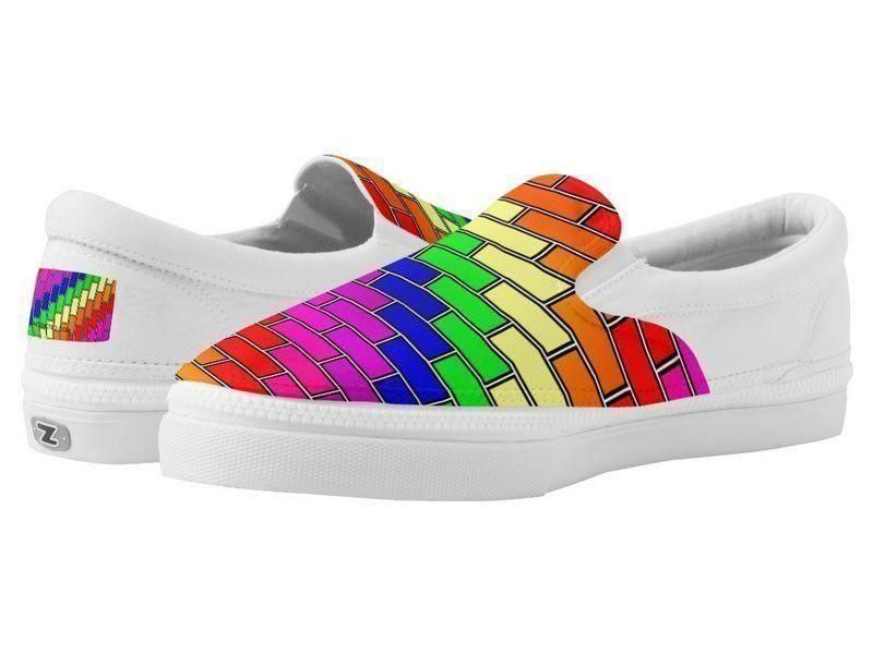 ZipZ Slip-On Sneakers-BRICK WALL #2 ZipZ Slip-On Sneakers-Multicolor Bright-from COLORADDICTED.COM-