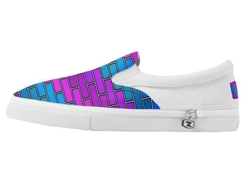 ZipZ Slip-On Sneakers-BRICK WALL #2 ZipZ Slip-On Sneakers-from COLORADDICTED.COM-