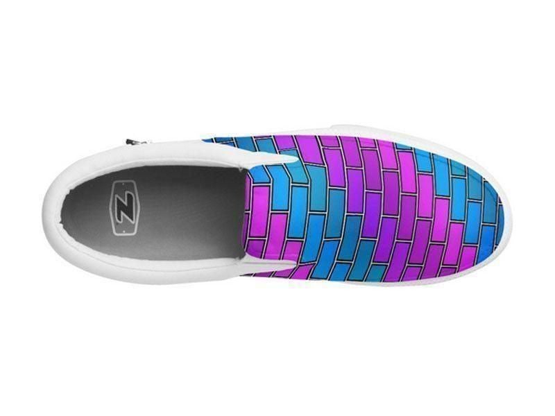 ZipZ Slip-On Sneakers-BRICK WALL #2 ZipZ Slip-On Sneakers-from COLORADDICTED.COM-