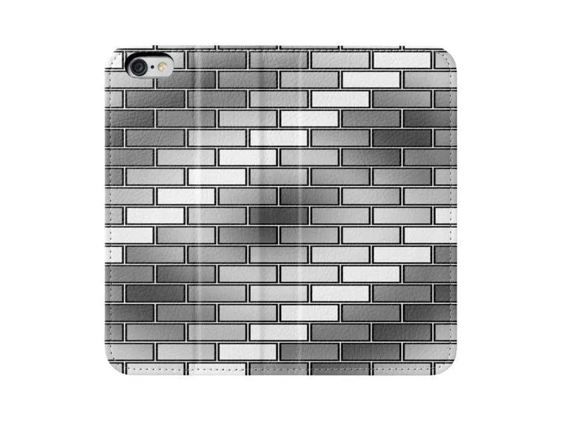iPhone Wallets-BRICK WALL #2 iPhone Wallets-Grays & White-from COLORADDICTED.COM-