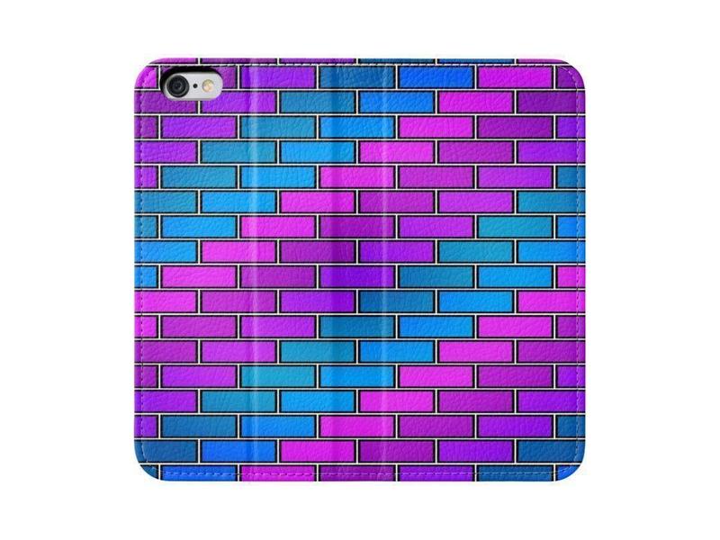 iPhone Wallets-BRICK WALL #2 iPhone Wallets-Purples &amp; Violets &amp; Fuchsias &amp; Turquoises-from COLORADDICTED.COM-