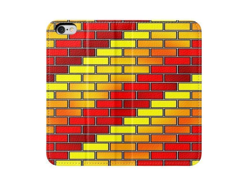 iPhone Wallets-BRICK WALL #2 iPhone Wallets-Reds &amp; Oranges &amp; Yellows-from COLORADDICTED.COM-
